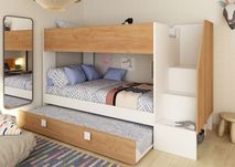 Hoogslaper EASY 90x200 cm - Wit/Gold Oak TRA 116001160401