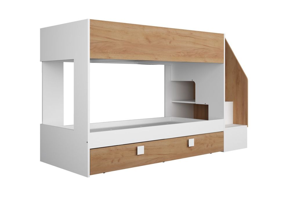 Hoogslaper EASY 90x200 cm - Wit/Gold Oak TRA 116001160401