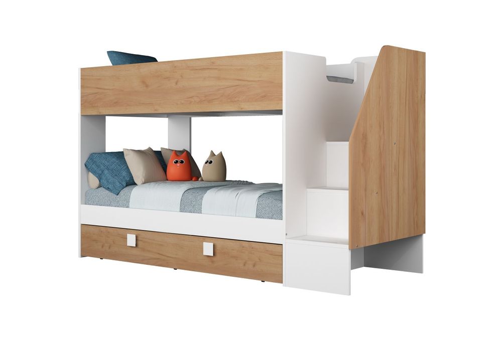 Hoogslaper EASY 90x200 cm - Wit/Gold Oak TRA 116001160401