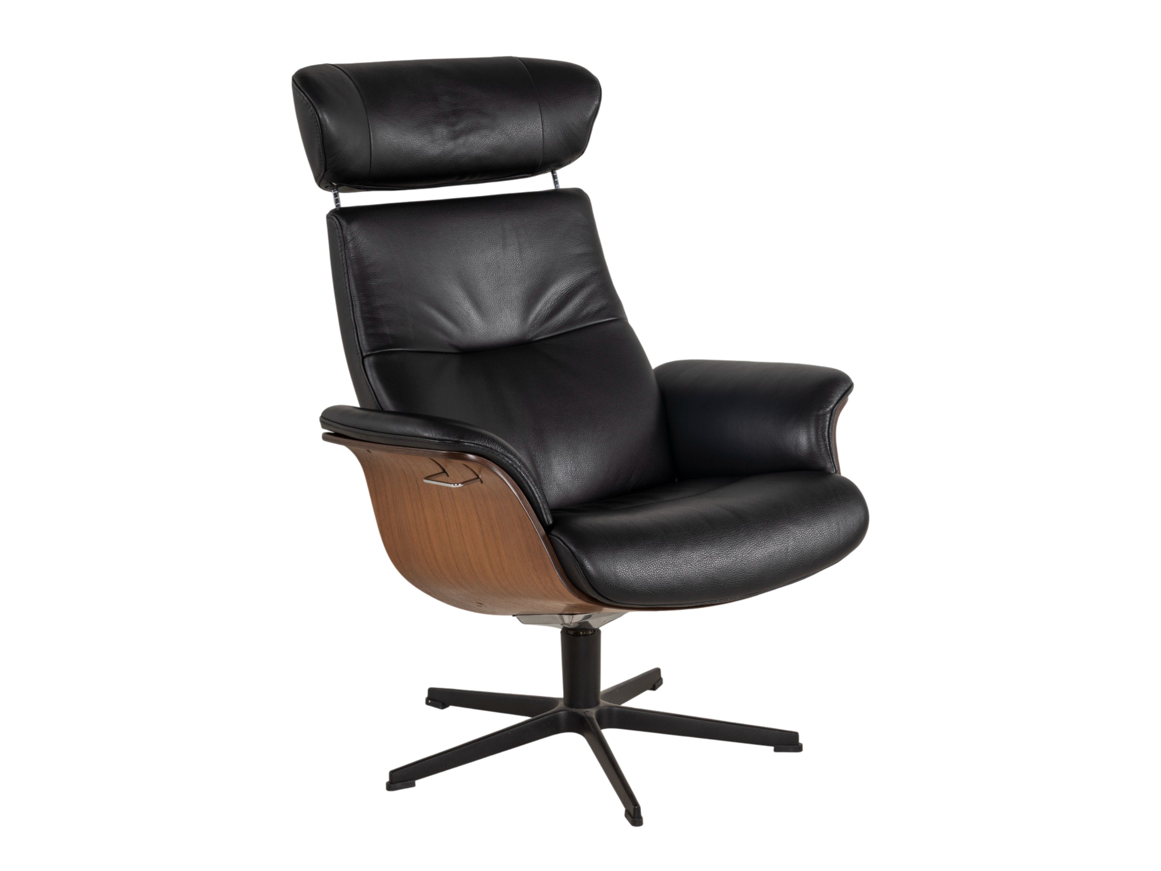 Relaxzetel TIMEOUT hoge rug - Zwart/walnoot