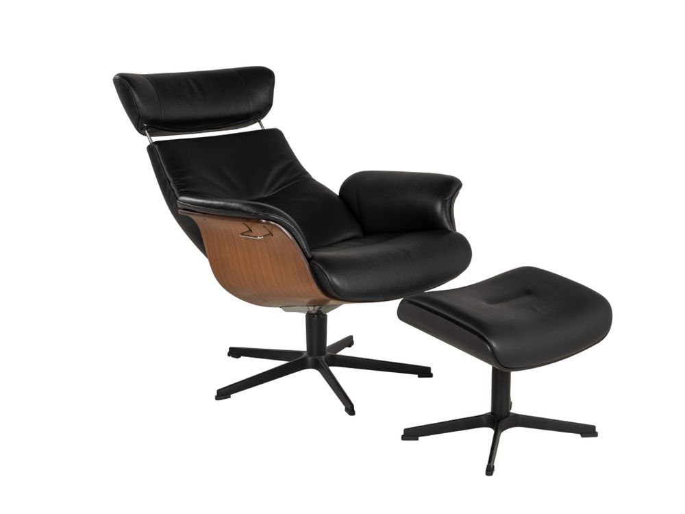 Relaxzetel TIMEOUT hoge rug - Zwart/walnoot CFM-20-000036-30-FBWZ