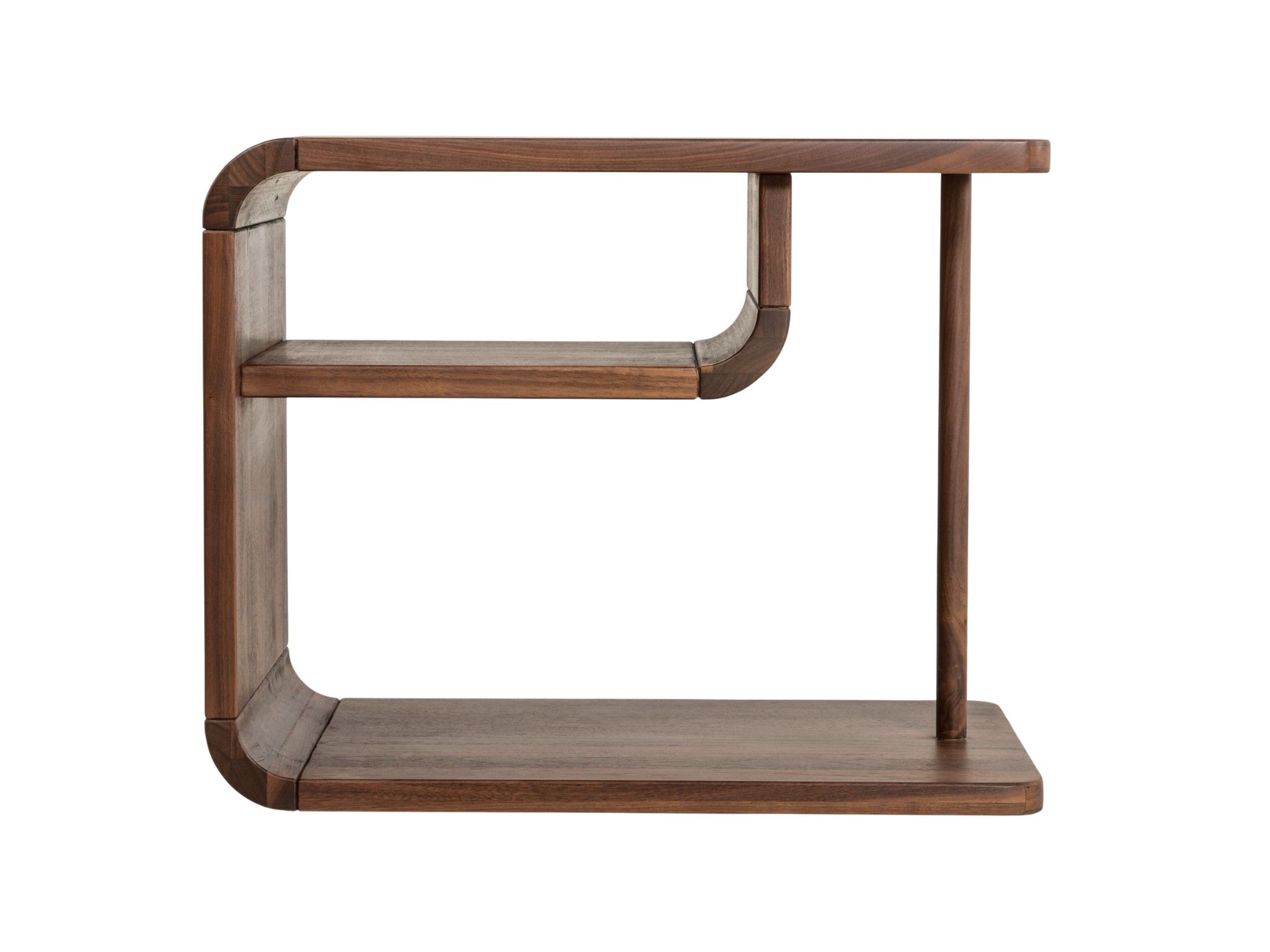 Nachttafel CURVINO - Massief walnotenhout