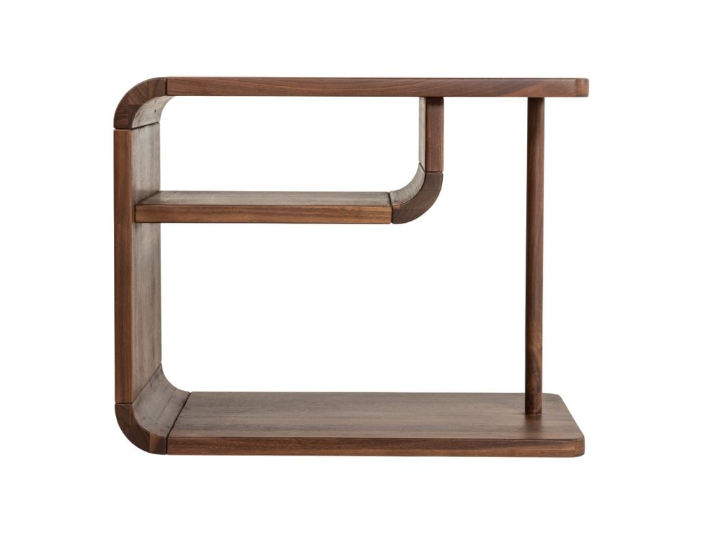 Nachttafel CURVINO - Massief walnotenhout HSN-7-000036
