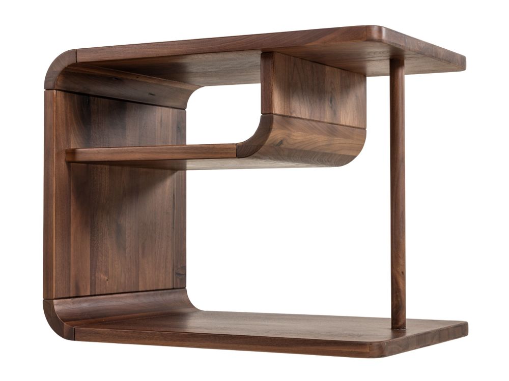 Nachttafel CURVINO - Massief walnotenhout HSN-7-000036