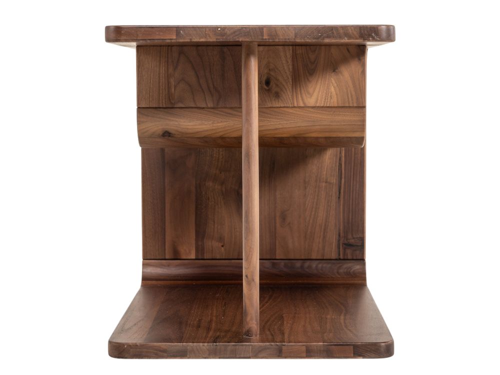Nachttafel CURVINO - Massief walnotenhout HSN-7-000036