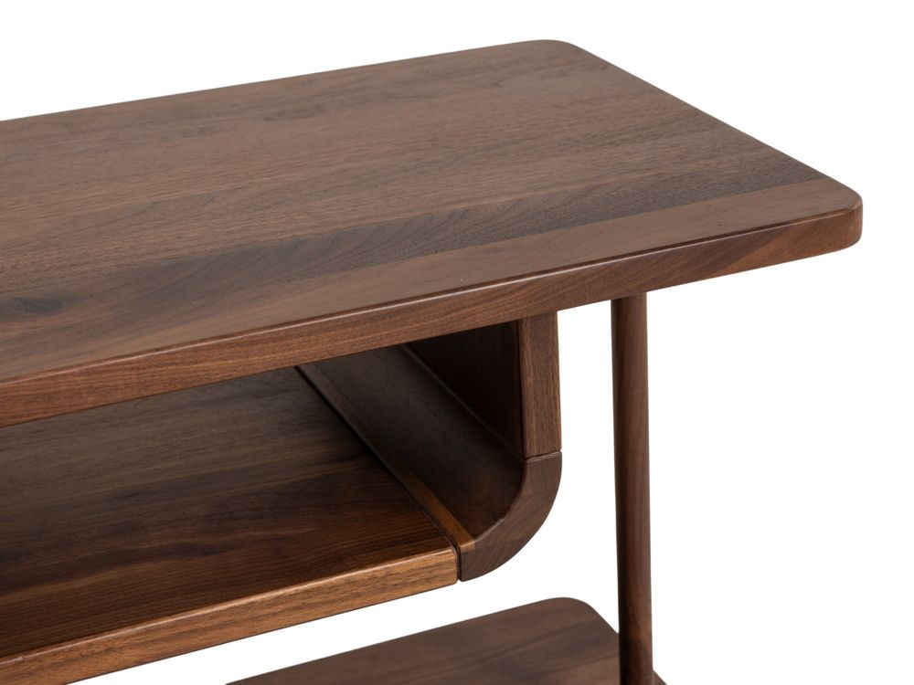 Nachttafel CURVINO - Massief walnotenhout HSN-7-000036