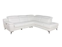 Hoekzetel met elektr. relax ANDORRE - Wit leder C-DDV-21-TZHK