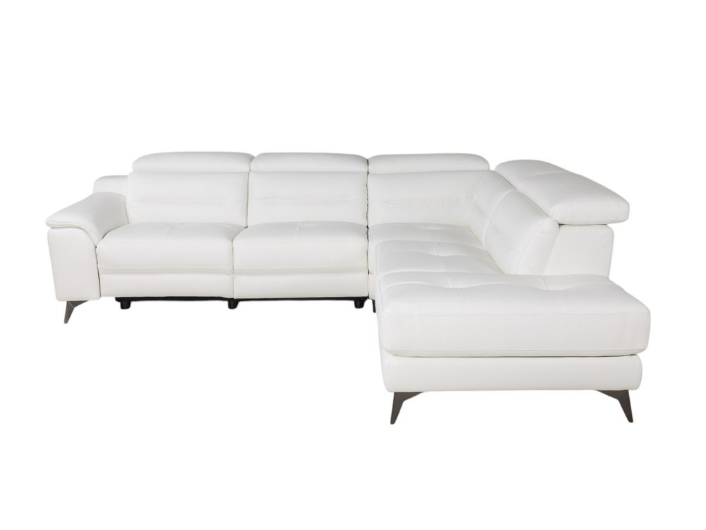 Hoekzetel met elektr. relax ANDORRE - Wit leder C-DDV-21-TZHK