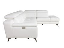 Hoekzetel met elektr. relax ANDORRE - Wit leder C-DDV-21-TZHK