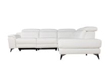 Hoekzetel met elektr. relax ANDORRE - Wit leder C-DDV-21-TZHK