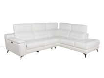 Hoekzetel met elektr. relax ANDORRE - Wit leder C-DDV-21-TZHK