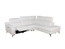 Hoekzetel met elektr. relax ANDORRE - Wit leder C-DDV-21-TZHK