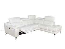 Hoekzetel met elektr. relax ANDORRE - Wit leder C-DDV-21-TZHK