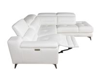Hoekzetel met elektr. relax ANDORRE - Wit leder C-DDV-21-TZHK