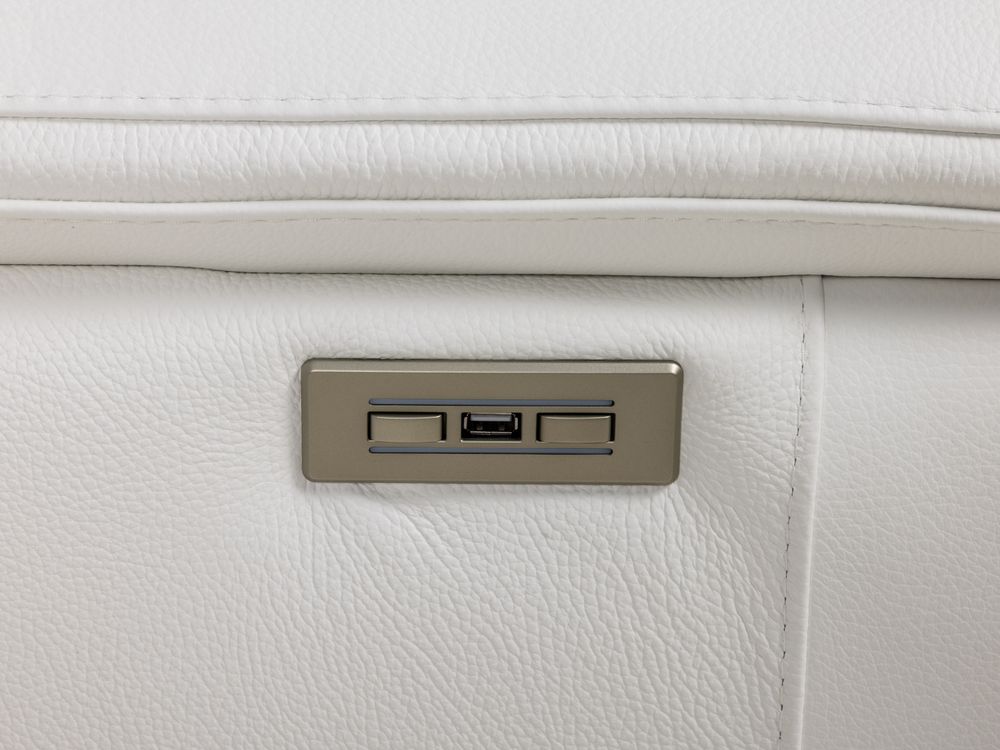 Hoekzetel met elektr. relax ANDORRE - Wit leder C-DDV-21-TZHK