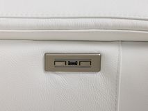 Hoekzetel met elektr. relax ANDORRE - Wit leder C-DDV-21-TZHK