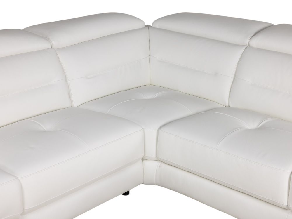 Hoekzetel met elektr. relax ANDORRE - Wit leder C-DDV-21-TZHK