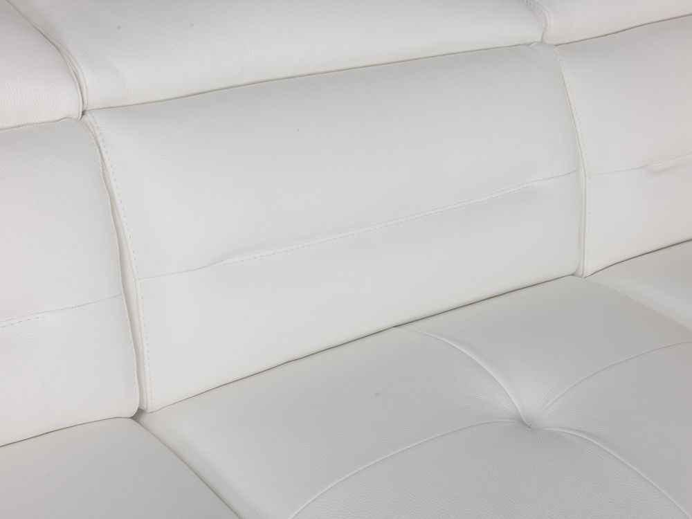 Hoekzetel met elektr. relax ANDORRE - Wit leder C-DDV-21-TZHK