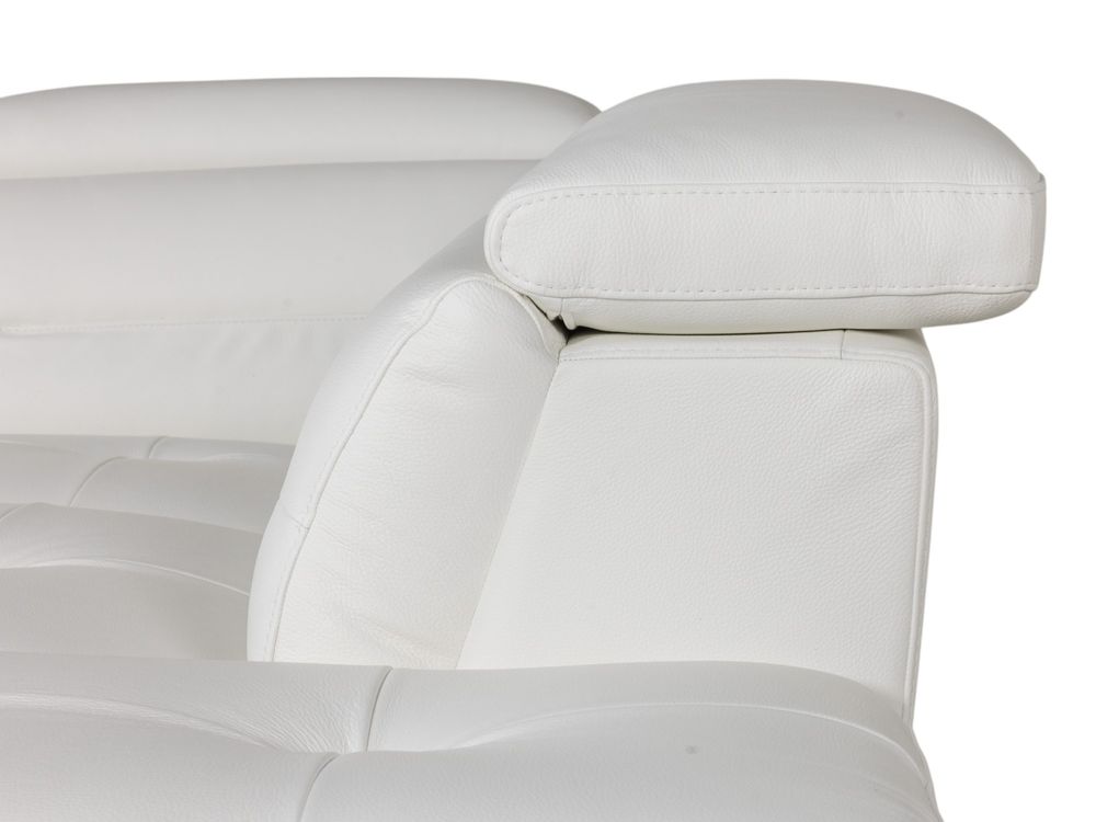 Hoekzetel met elektr. relax ANDORRE - Wit leder C-DDV-21-TZHK