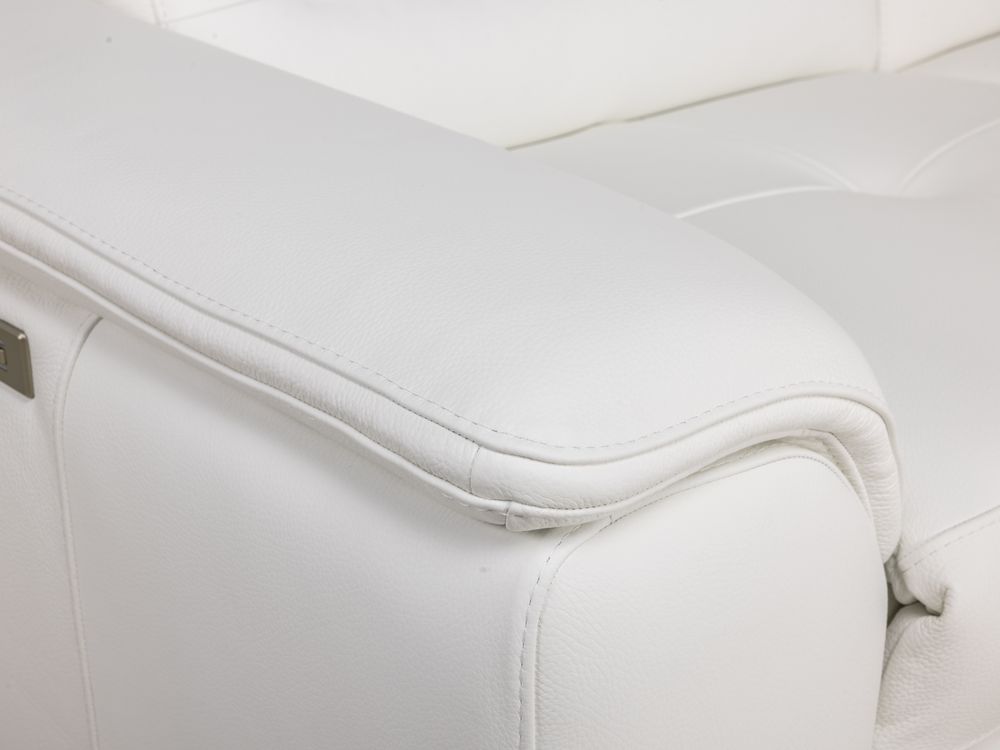 Hoekzetel met elektr. relax ANDORRE - Wit leder C-DDV-21-TZHK