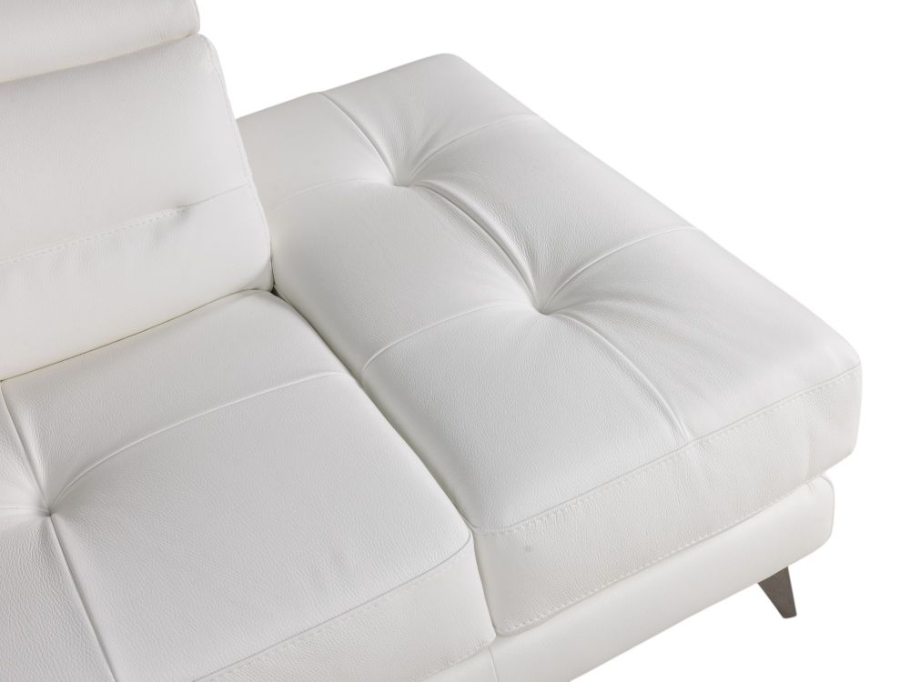 Hoekzetel met elektr. relax ANDORRE - Wit leder C-DDV-21-TZHK