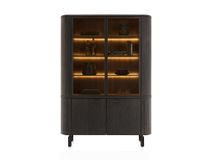 Vitrinekast RAVELLO - Donker eikenfineer/Glas HEH 54560-BAS
