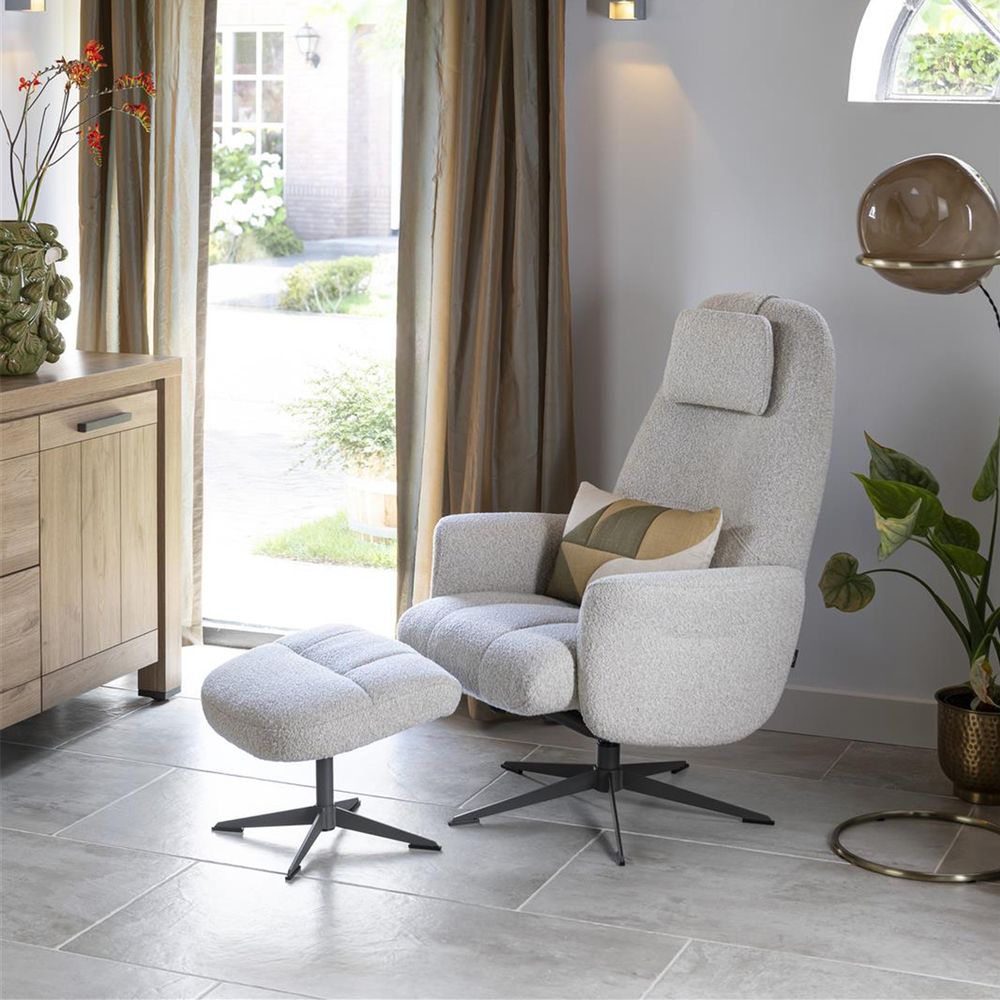 Fauteuil met poef TORINO - Beige HEH 53699-BEI