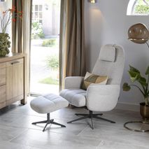 Fauteuil met poef TORINO - Beige HEH 53699-BEI