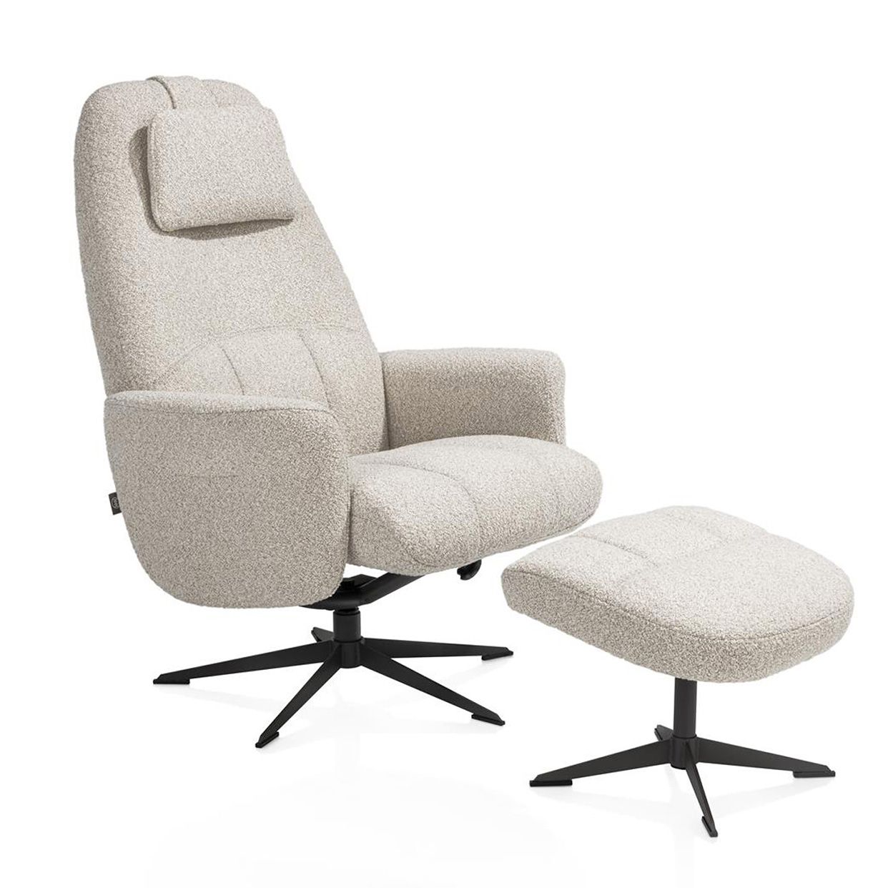 Fauteuil met poef TORINO - Beige