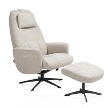 Fauteuil met poef TORINO - Beige HEH 53699-BEI