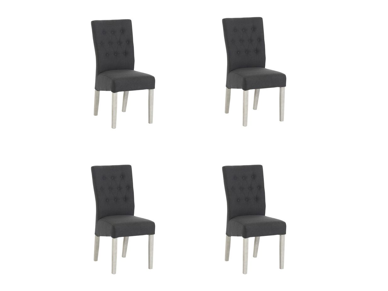 Set van 4 eetkamerstoelen YORK - Eik Antraciet C-MBR-YO-SET4