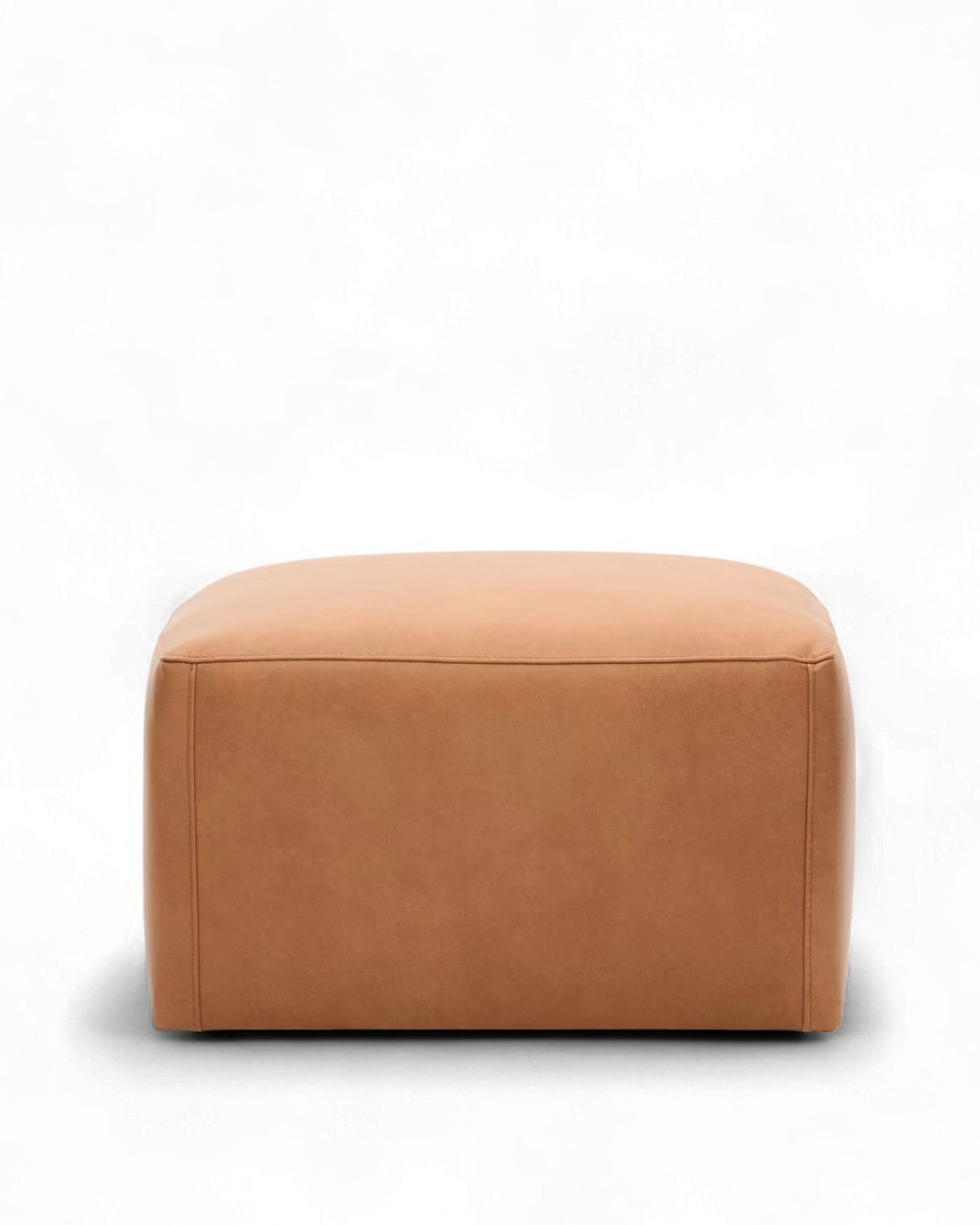 Voetbank LEATHER BLOK - Leder Bruin KAV S576PDRM10
