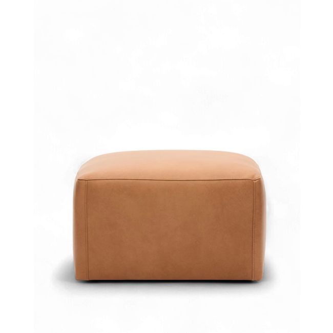 Voetbank LEATHER BLOK - Leder Bruin