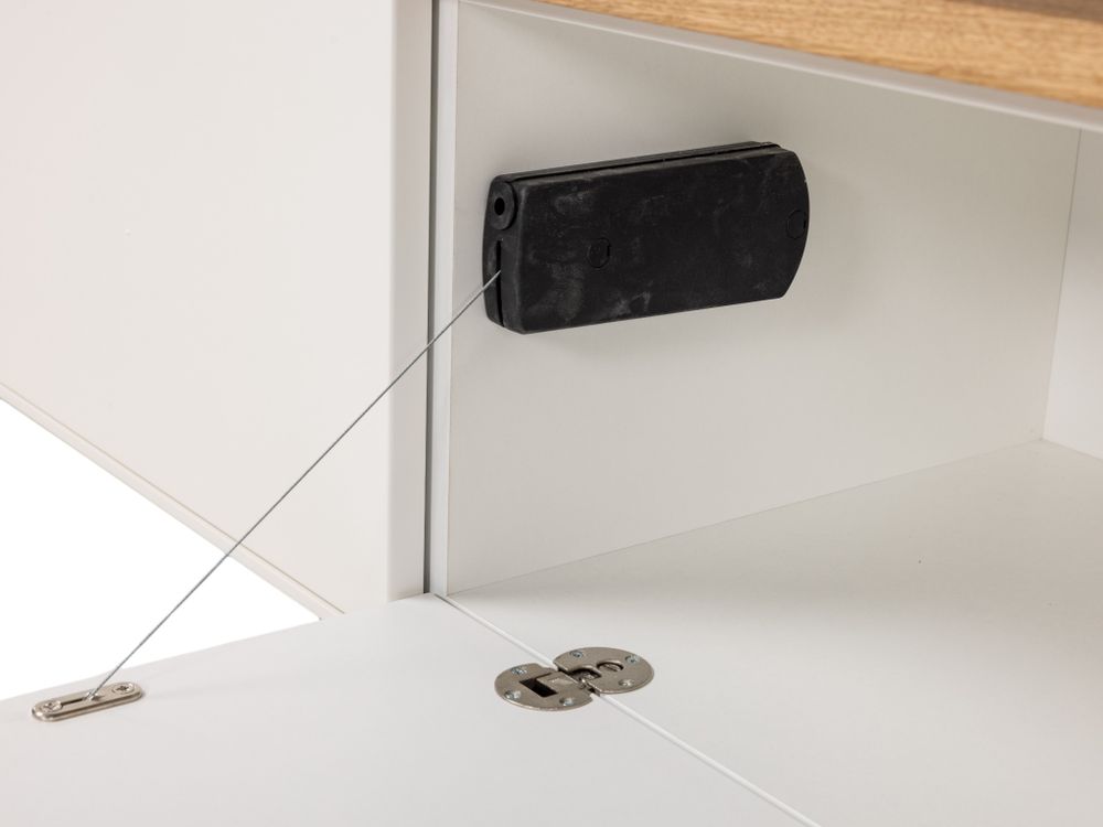 Tv-meubel ALPHA - Wit/Naturel eikenfineer ARR-1-000013