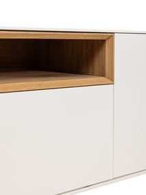 Tv-meubel ALPHA - Wit/Naturel eikenfineer ARR-1-000013