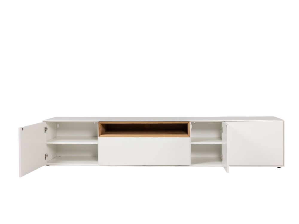 Tv-meubel ALPHA - Wit/Naturel eikenfineer ARR-1-000013