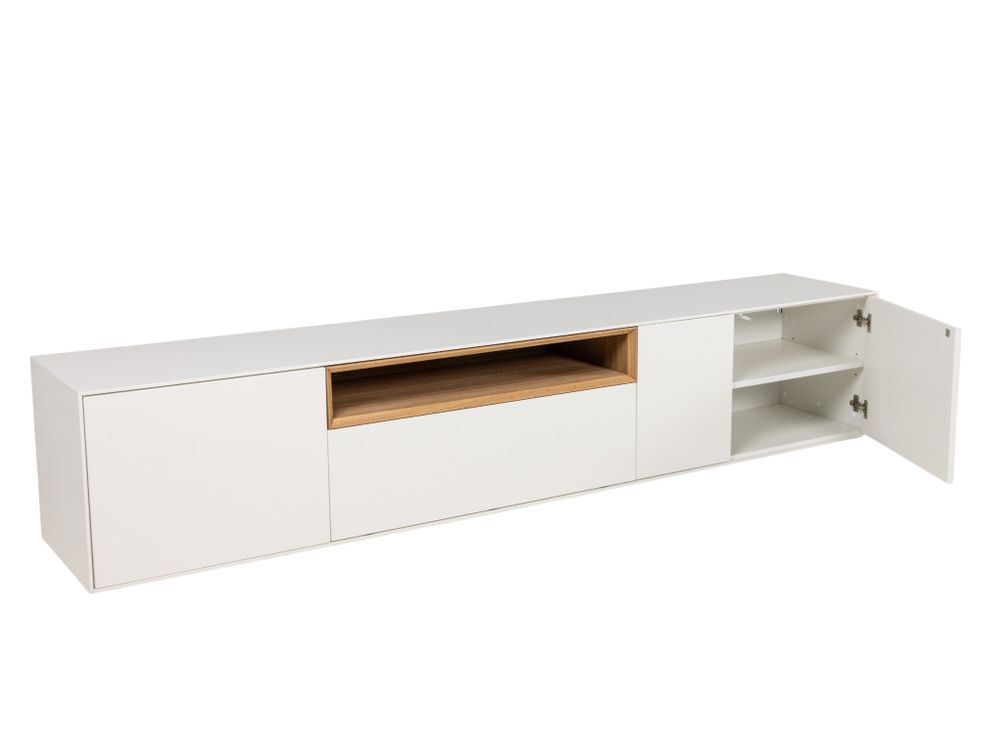 Tv-meubel ALPHA - Wit/Naturel eikenfineer ARR-1-000013