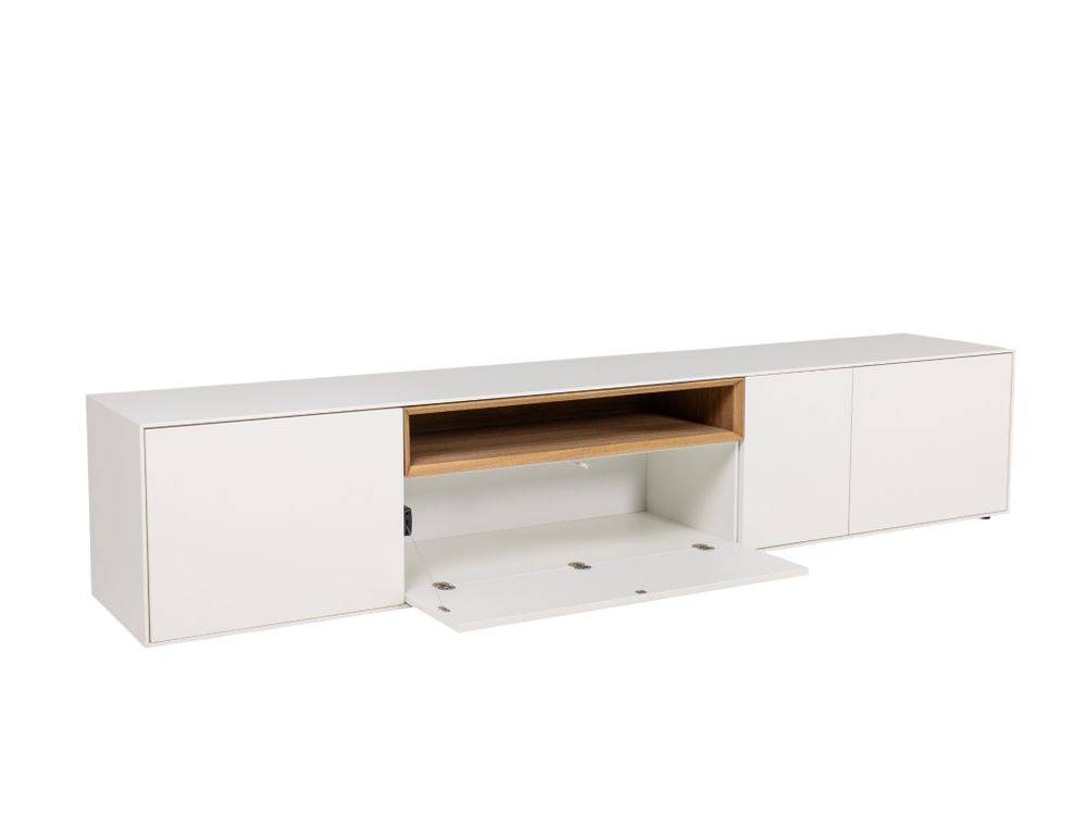 Tv-meubel ALPHA - Wit/Naturel eikenfineer ARR-1-000013