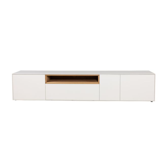 Tv-meubel ALPHA - Wit/Naturel eikenfineer