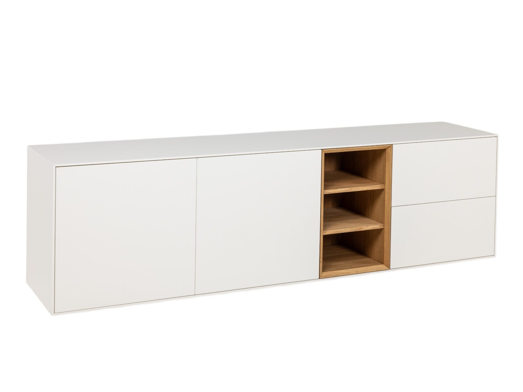 Dressoir ALPHA - Wit/Naturel eikenfineer