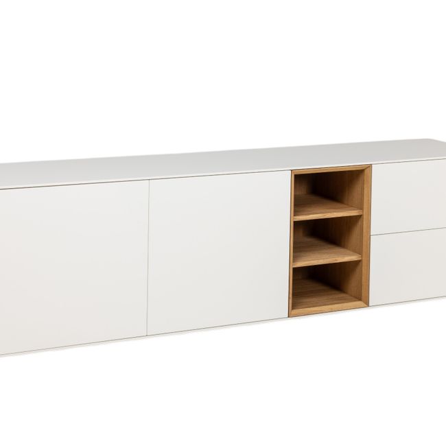 Dressoir ALPHA - Wit/Naturel eikenfineer