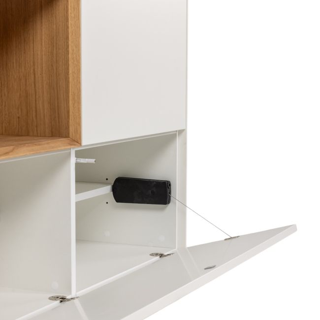 Barkast ALPHA - Wit/Naturel eikenfineer