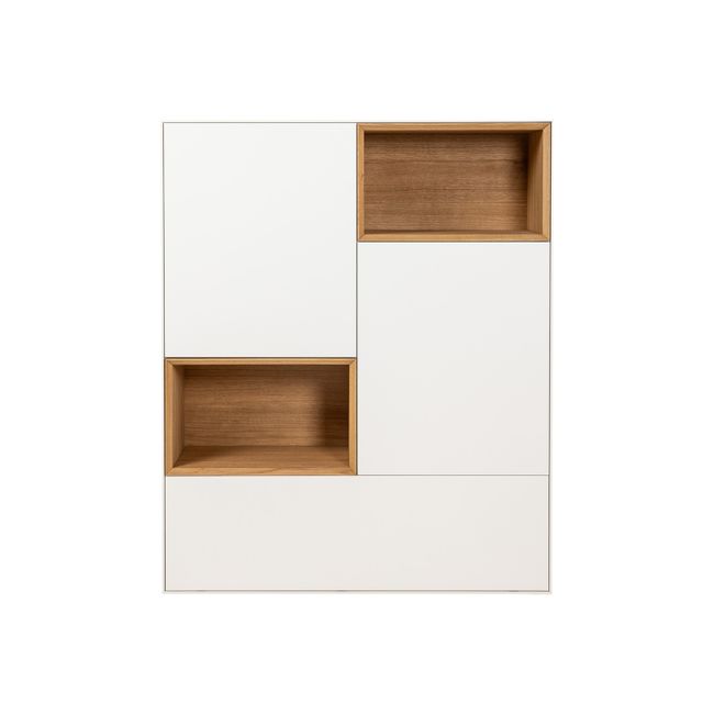 Barkast ALPHA - Wit/Naturel eikenfineer