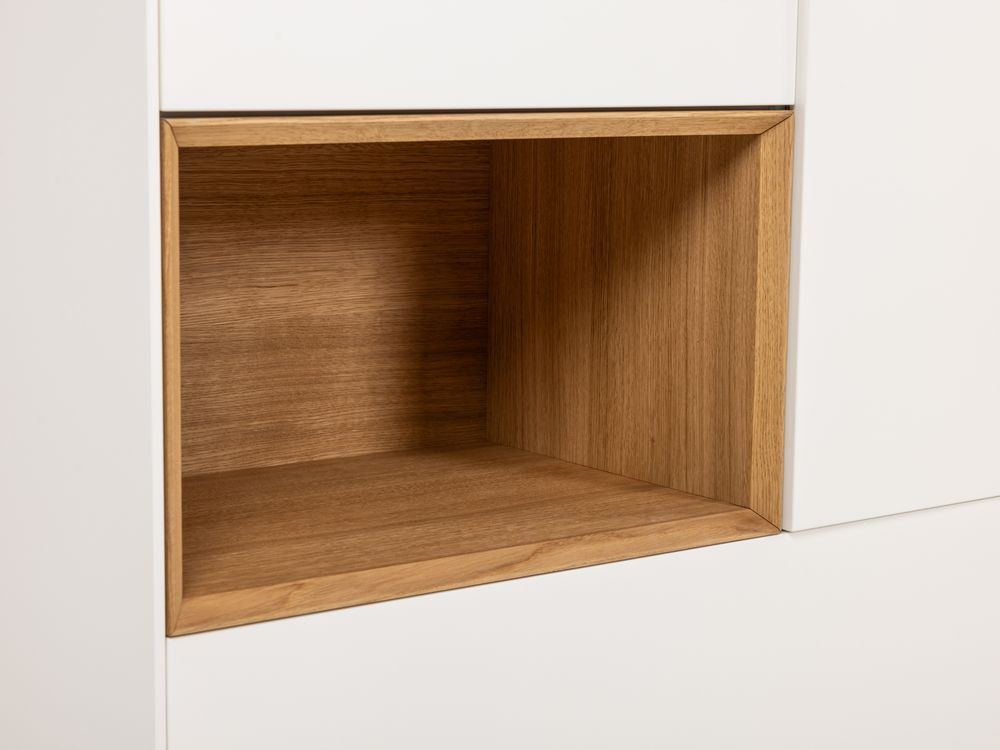 Barkast ALPHA - Wit/Naturel eikenfineer ARR-1-000037