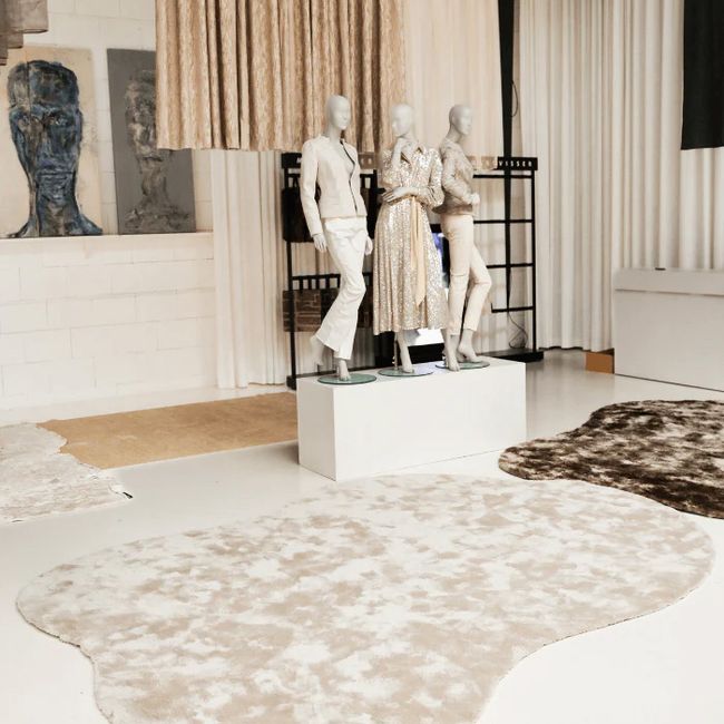 Tapijt VELVET TOUCH - organische vorm - Crème