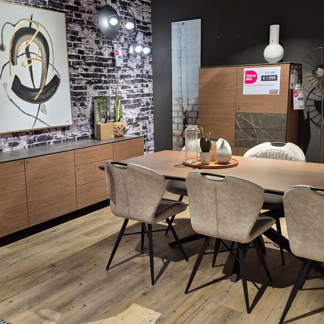 Eetkamerset STONE/WELLINGTON - Hazel/Pedra