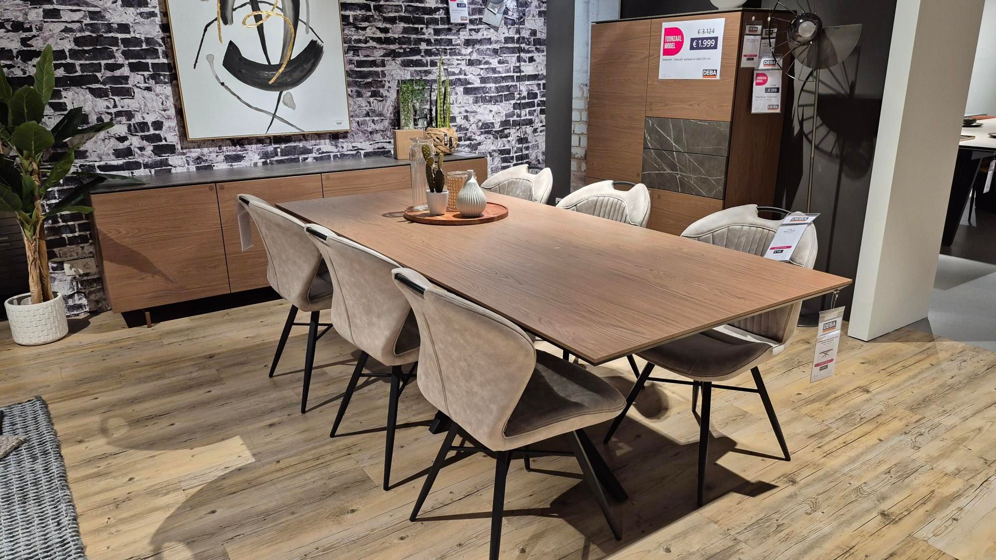 Eetkamerset STONE/WELLINGTON - Hazel/Pedra