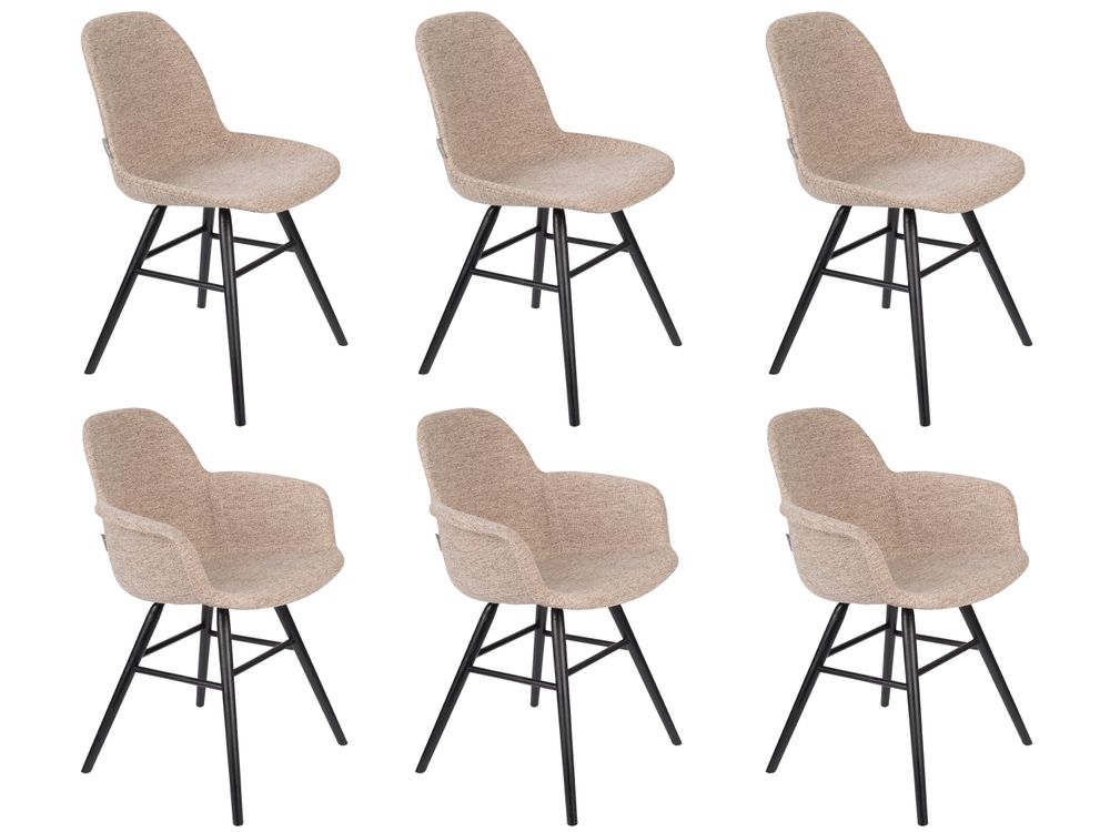 Set van 6 eetkamerstoelen ALBERT - Soft beige C-ZVR-ALB-SET6