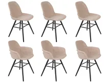 Set van 6 eetkamerstoelen ALBERT - Soft beige C-ZVR-ALB-SET6
