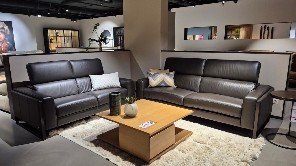 Set van 2 zetels PIER - Leder bruin C-CAL-PI-HKS1